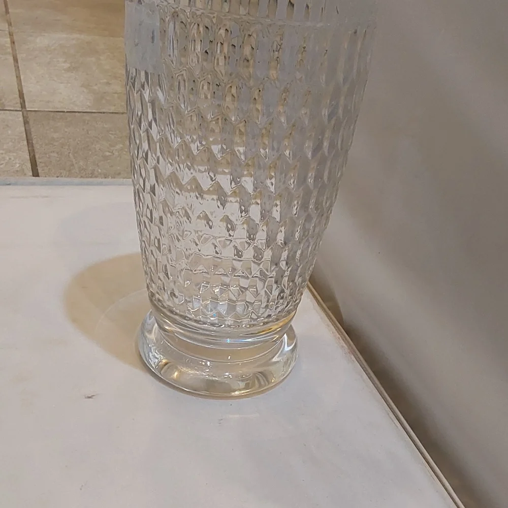 VILLEROY & BOCH BOSTON CLEAR CUBE 10 INCH DECORATING‎ VASE